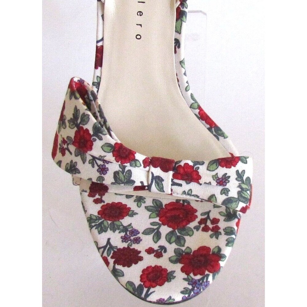 Martinez Valero Floral Bow Detail Designer Slingback High heels Sandals 7.5 M